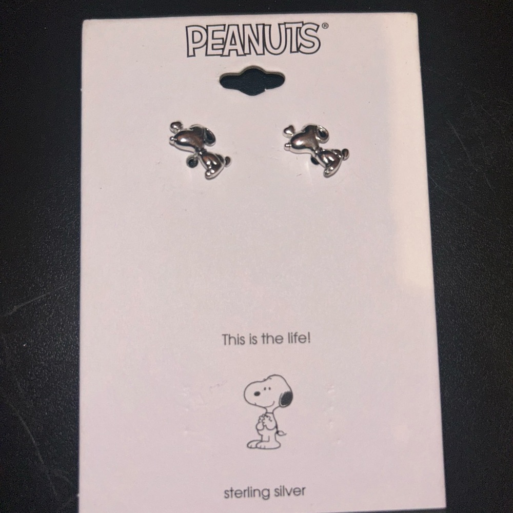 Peanuts Snoopy Silver Stud Earrings